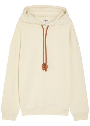 Loewe Anagram-embroidered Hooded Cotton Sweatshirt - Ecru - XL