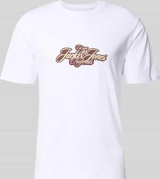 Jack & Jones Jack & Jones T-Shirt mit Label-Print Modell CASSIS in Weiss, Gr&ouml;&szlig;e XXL