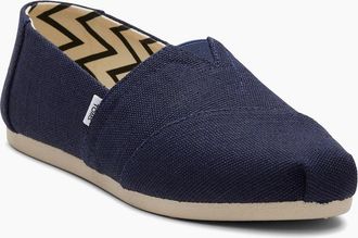 Toms Womens TOMS Alpargata Classic Cotton Womens Navy Espadrilles - Blue - Size: 5