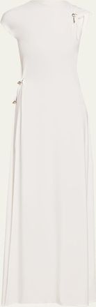 GRACE LING Relic Charms Gathered Jersey Maxi Dress