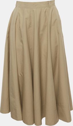 Max Mara Beige Cotton Flared Midi Skirt