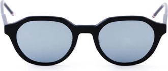Thom Browne Acetate Oval Zonnebril - Dames - Zonnebrillen - Zwart - ONE Size - Accessoires