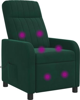 vidaXL Silla De Masajes Reclinable Verde Oscuro Pwnedbylord666ywh Vidaxl