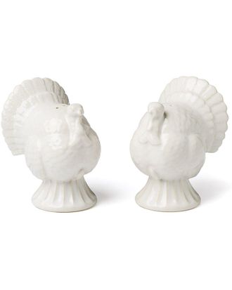 Lenox French Perle White Carved Turkey Salt & Pepper Set