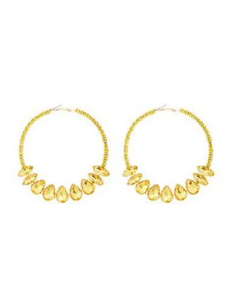 8 by YOOX EMBELLISHED HOOP EARRINGS