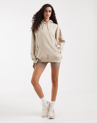 adidas Originals Essentials - Felpa con cappuccio oversize in pile kaki three-Neutro