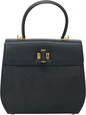 Ferragamo Gancini Navy Leather Handbag (Pre-Owned)