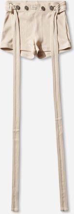Jean Paul Gaultier Women s Logo Patch Shorts Beige