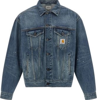 Carhartt Work in Progress Blue Helston Destroy Wash Denim Jacket