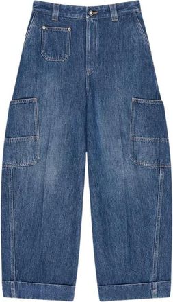 Givenchy Loose Fit Jeans, female, Blue, W27, Cropped Cocoon Cargo Jeans