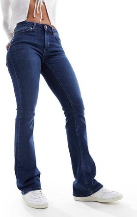 Only Blush flare jeans in dark wash-Blue