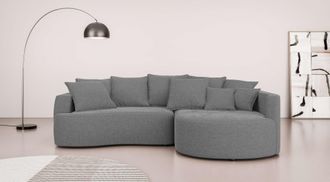 HOME AFFAIRE Ecksofa »Kahekili, Schlafsofa mit Bettkasten, Masse B/T/H: 255/181/90/ cm« L-Form mit Wellenunterfederung, 7 Rückenkissen und 2 Zierkissen