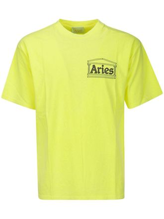 Aries logo-print cotton T-shirt - Yellow
