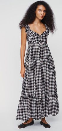 Pilcro Flutter-Sleeve Tiered Midi Dress