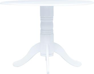 vidaXL Mesa De Comedor De Madera Maciza De Caucho Blanca 106 Cm Vidaxl