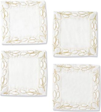 Tiramisu Set Of 4 The Elara Gold Botanical Cocktail Napkins