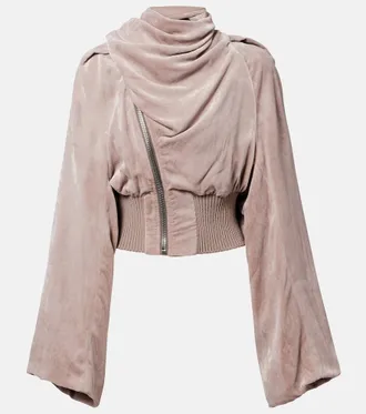 Rick Owens Scarf Flight chenille bomber jacket
