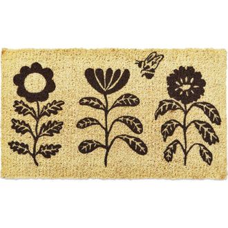 Tag Flower Coir Door Mat Shake Clean New Rugs May Shed Initially in Multicolored at Nordstrom, Size Medium