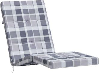 vidaXL Cojines para tumbona 2 uds tela Oxford a cuadros gris Vidaxl