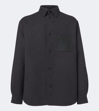 Loewe Leather-trimmed wool and silk overshirt