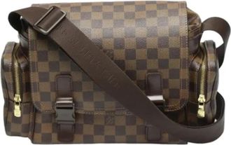 Louis Vuitton Tweedehands Canvas Louis Vuitton tassen - Dames - Vintage Schoudertas - Bruin - ONE Size - Vintage