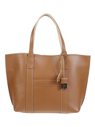 Hogan Small Script Structured Calf Leather Tote Bag
