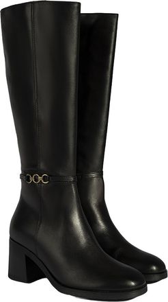 Desa Woman Over-the-Knee Boots - Leather and Textile Upper, Block Heels, Breathable | Black - 37