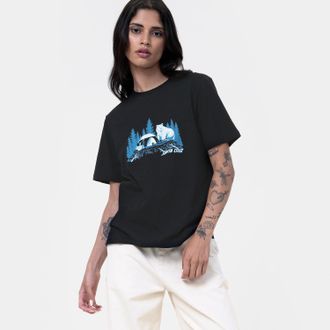 Santa Cruz T-Shirt SANTA CRUZ WOODLAND MINI STRIP FRONT T-SHIRT, Damen, Gr. XL (14), schwarz, Obermaterial: 100% Baumwolle, Shirts T-Shirt