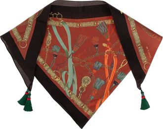 Etro Zijden driehoekssjaal - Dames - Accessoires - Rood - Maat: ONE Size Zijde