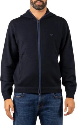 Emporio Armani Gebreide Cardigan - Heren - Vesten - Blauw - M - Wol - Truien & Vesten