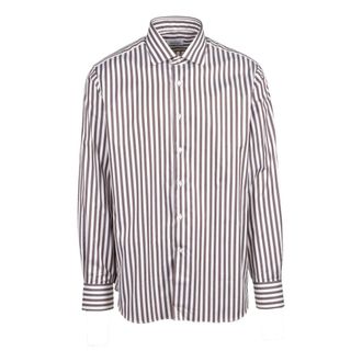 Alessandro Gherardi overhemd - Heren - Zakelijke Overhemden - Bruin - 4XL - Katoen - Overhemden