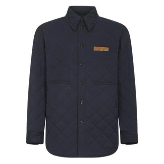 Bottega Veneta Quilted Cotton Overshirt - male - Bottega Veneta - Light Jackets - Blue - L - Jackets