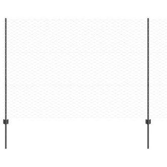 Berkfield Home Fence Posts 22 pcs U-Channel Grey 150 cm Steel, Hexagon Fence Gre