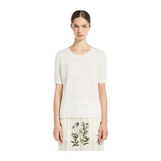 Max Mara Round-neck Knitwear, female, Beige, Size: S Round-neck Knitwear