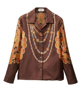 Versace Brown Printed silk shirt
