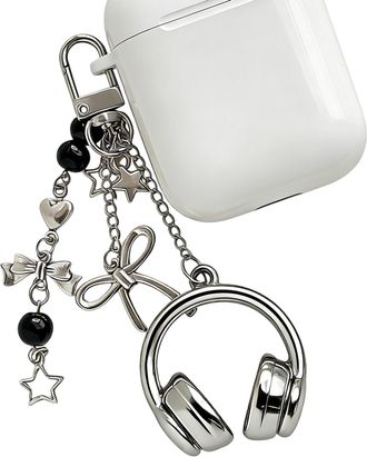 Generic Headphone Keychains,Cute Musical Theme Ornament - Bow Keychains | Purse, Tote, Backpack, Car Keys, Men, Women, Teen Girls, Friend, Lady