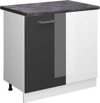 Vicco Armario De Esquina R-line, Antracita Alto Brillo, 86 Cm, Et Antracita