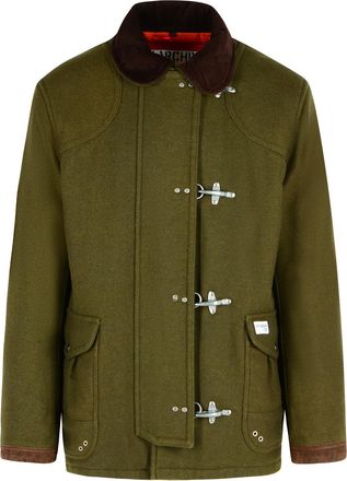 Fay 4 ganci groene wol blend jas