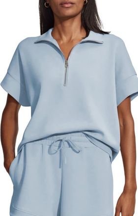 Varley Ritchie Short Sleeve Half Zip in Cashmere Blue at Nordstrom, Size X-Large
