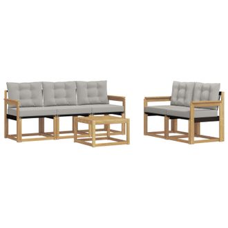 vidaXL Conjunto De Sof&aacute;s De Exterior 6 Pcs Blanco Y Gris Claro Vidaxl