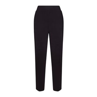 Elena Miro Broeken, Dames, Blauw, M, Rechte Pijp Pull-On Broek met Elastische Taille