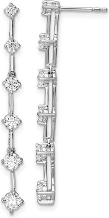 Diamond2Deal 14K White Gold 1 ct Lab Grown Diamond 6 Stone Dangle Earrings VS Clarity, G-H Color