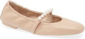Stuart Weitzman Goldie Ballet Flat in Adobe Lacquered Nappa at Nordstrom Rack, Size 7