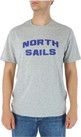 North Sails Wit Kortemouw Ronde Hals T-shirt - Heren - T-shirts - Grijs - M - Katoen - Tops