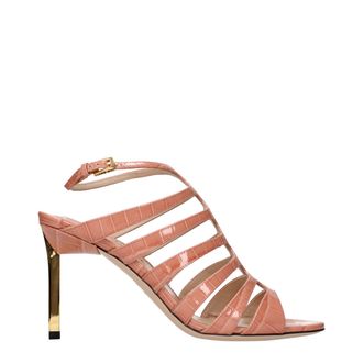 Tom Ford Pink Leather Stiletto Heel Womens Sandals