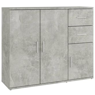 vidaXL Vidaxl - Aparador De Madera Contrachapada Gris Hormig&oacute;n 91x29,5x75 Cm