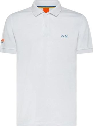 Sun 68 Wit Katoenen Polo Logo Strandshirt - Heren - Polos - Wit - M - Katoen - Tops
