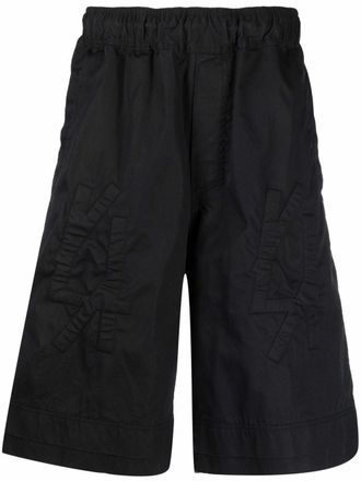44 Label Group debossed-logo shorts - men - Polyester/Cotton/Cotton - 50 - Black