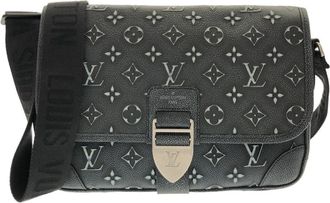 Louis Vuitton Charcoal Leather Shoulder Bag (Pre-Owned)