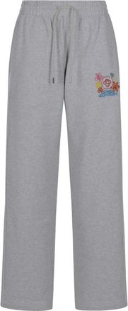 Casablanca Geborduurde cropped joggingbroek - Dames - Sweatpants - Grijs - S - Katoen - Broeken